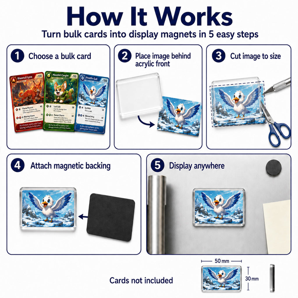 Magnet My Cards 30 x 50mm Card Art Magnet Kit with Storage Box – 20 Pack
